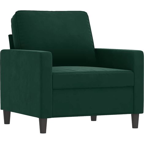 Fauteuil relax Fauteuil Vert foncé 60 cm Velours (1/5)