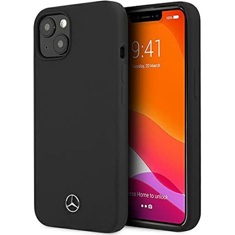 Coque rigide noire en silicone Mercedes MEHCP13SSILBK pour iPhone 13 mini 5,4 pouces
