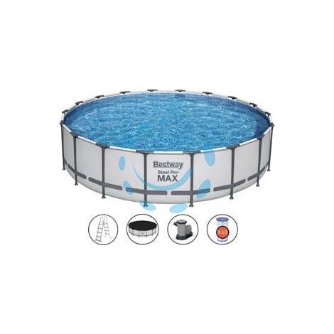 PISCINA STEEL PRO MAX TONDA TELAIO PORTANTE CM.549X122H. - kg.80,8 - lt.23.062 -filtro cartuccia(art.56462)