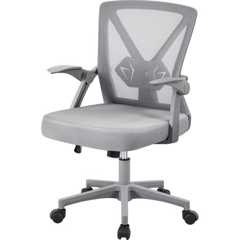 Homevive Silla de Oficina/de Trabajo con Reposabrazo Ajustable Silla Ergonomica, Negra Altura Ajustable Silla de Despacho Malla MAX Carga 136 KG Gris