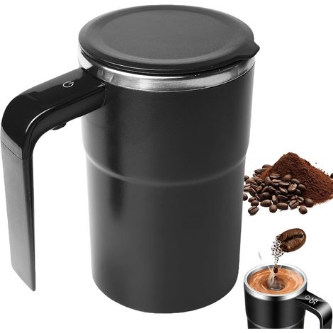 Tazza Automiscelante, 380ml, con Display della Temperatura, Agitatore Elettrico Automatico, Tazza da Caffè, Miscelazione Automatica, Tazza Magnetica per Caffè, Proteine, Nero (1/5)