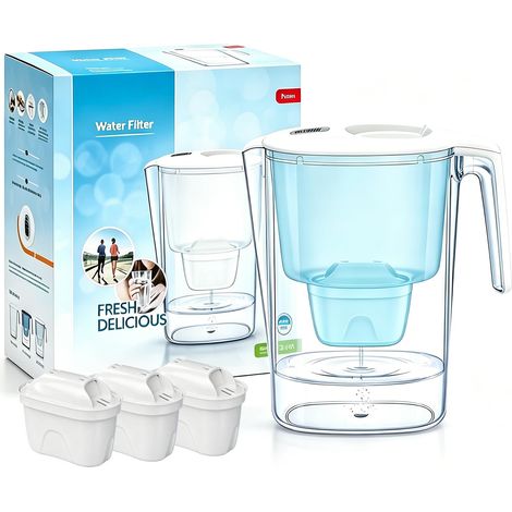 3.6L Carafe Filtrante d'eau avec 3 Filtre,Sans BPA (1/5)