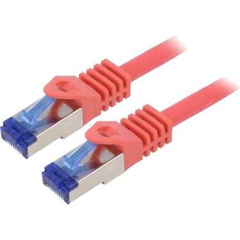 Cable reseau RJ45 male S-FTP Cat 6a rouge- 5m