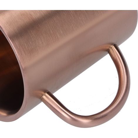 340ml insulated coffee mug in 304 stainless steel, ergonomic handle, rose gold finish, ideal for beer and hot drinks (1/5)
