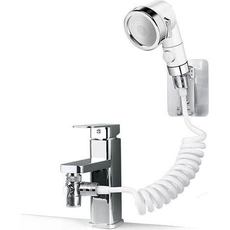 Stoßfreier Duschkopf, verstellbares Duschset für Badezimmerarmatur – Handbrause mit Schnellanschluss, abnehmbarer Schlauch, Handbrause zum Haarewaschen und Baden von Haustieren (1/5)
