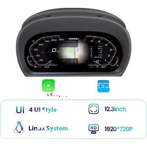Tableau de bord numérique, connectivité sans fil, installation Plug & Play, Support CarPlay (1/2)