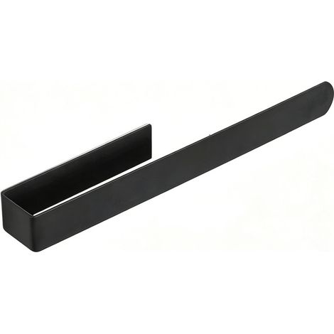 Porte-serviette en acier inoxydable noir SUS 304 37 cm fixation adhésive solide support mural pour salle de bain design moderne installation facile (1/5)