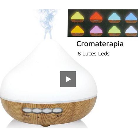Humificador Ultrasónico y Difusor de Aceites Esenciales Smart con Luces Leds (1/5)