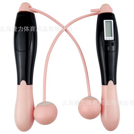 (Boule rose clair) Minuteur électronique sans fil pour le fitness, corde à sauter en fil d'acier