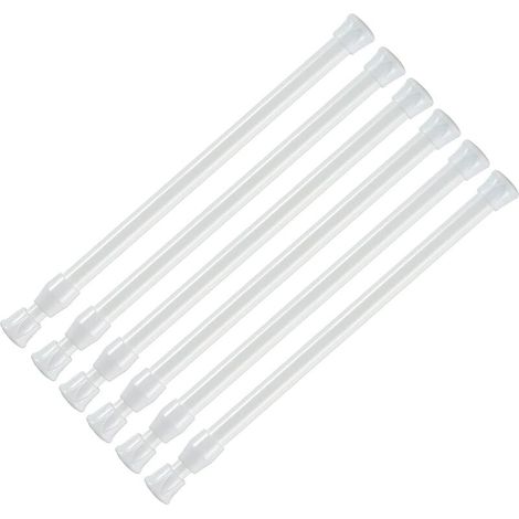 Tringle à rideaux triangulaire sans perçage, réglable (18–28 cm), lot de 6, pour armoire, étagère, meuble de cuisine et bricolage (1/5)