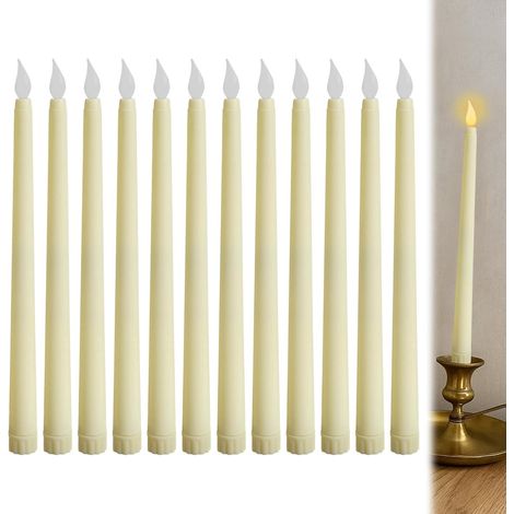Set di 12 candele LED tremolanti, candele finte LED, luce calda e tremolante per casa, chiesa, feste e decorazioni natalizie