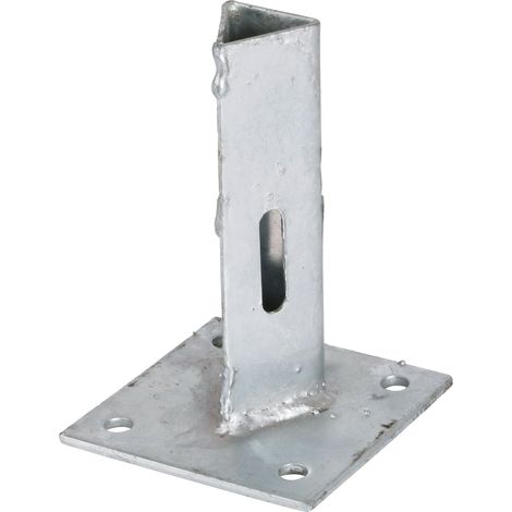 Winox – Support ancre platine à fixer pour poteau Te30 – Acier galvanisé – Hauteur 150 mm – Dimensions platine 100x100 mm – Fixation par enfoncement