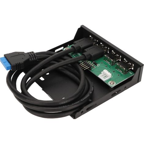 Hub USB 3.0 4 Ports Interne pour Baie 3,5" - Connecteur Rapide PC avec Support de Montage (1/5)