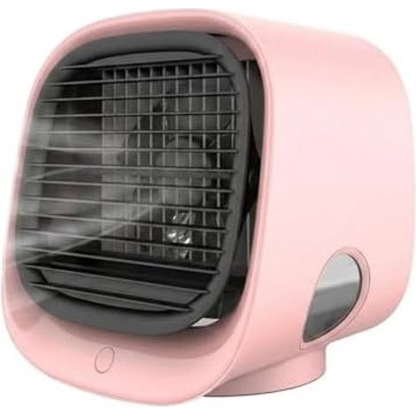 Refroidisseur d'air, Portable, Rafraîchisseur d'air à eau, Ventilateur portable oscillant pour maison et voyage (Rose) (1/5)