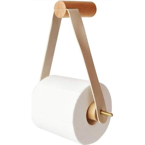 Porte Rouleau de Papier Toilette, Porte Rouleau en Bois Porte-papier de Toilette Mural en Creative (1/5)