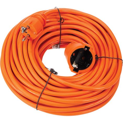 Câble de rallonge - 20 m - couleur orange - connexion de terre latérale (1/2)