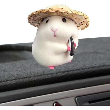 Décorations de jouets en voiture pour hamsters mignons Figurines en résine de hamster mignon pour décoration de tableau de bord de voiture. (1/5)