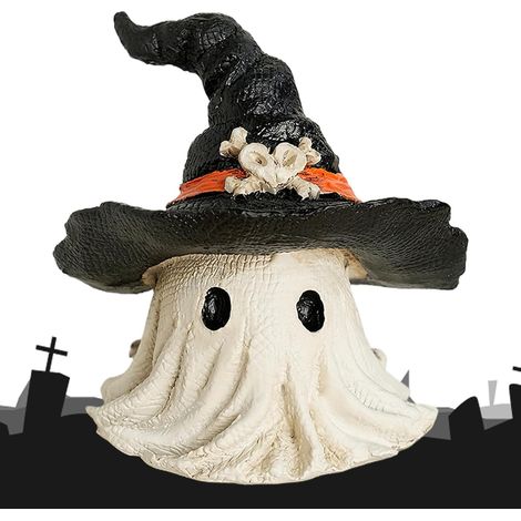 Statue de Fantôme Effrayant Mignon Décorations d'Halloween Effrayantes pour Sculpture Centrale pour Table Cheminée Bureau Salle de Bain Chambre Étagère Fête (1/5)