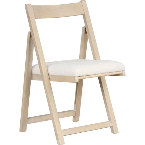 2-teiliges Klappstuhlset aus Holz mit Kissen, ohne Armlehnen, Natur