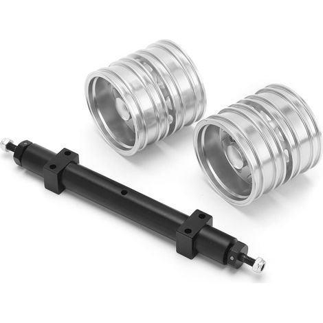 Kit de Moyeu de Roue d'essieu Arrière en Alliage d'aluminium pour Tracteur /14 - Accessoires de Remplacement RC en Argent (1/5)