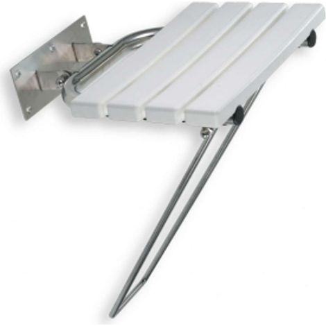 Novaservis - Sedile doccia pieghevole, acciaio inox lucido/bianco R6699,44 (1/2)