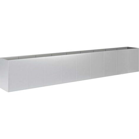 Vaso da giardino Argento 360 x 40 x 60 cm Acciaio zincato vidaXL