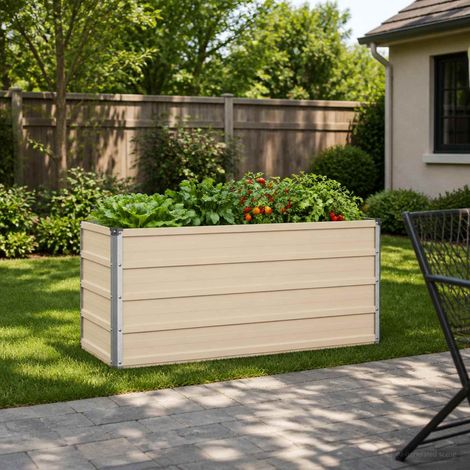 vidaXL Cama de Jardín Elevada Marfil 100 x 40 x 55 cm (1/5)