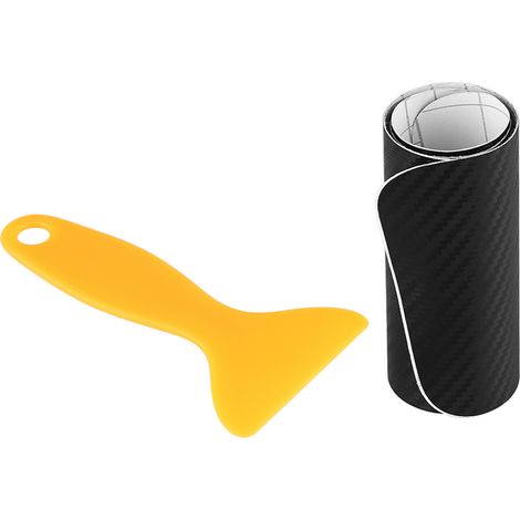 Bande cache protecteur autocollant résistant PVC noir pour pare-chocs arrière véhicule 100x9 cm + raclette (1/5)