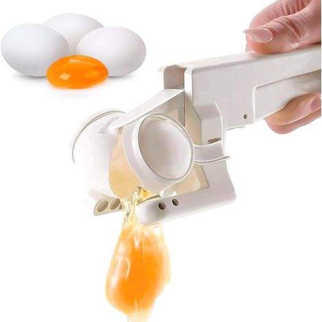 Casse-œuf à une main – Ouvre-coquille avec séparateur de jaune – Outil de cuisine pour casser et ouvrir les œufs (1/5)