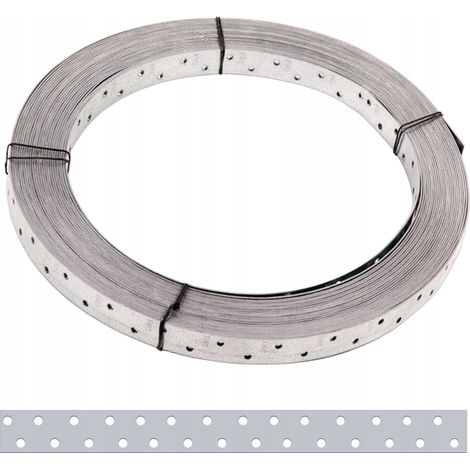 Bande De Montage Charpente Domax TM1, Acier Galvanise, 25 x 1,5 mm, Rouleau 25 m