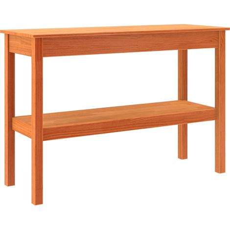 Table console，Table d'appoint，Bout de canapé，Meuble d'entrée Brun ciré 110 x 40 x 75 cm Pin massif