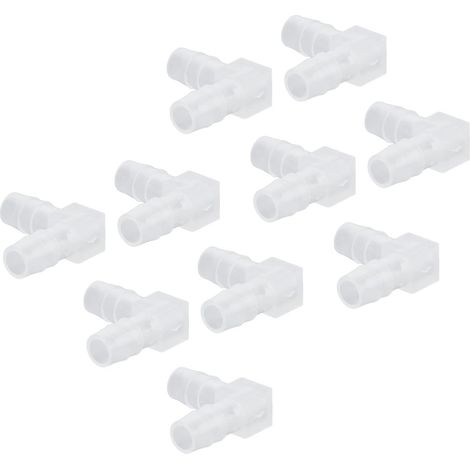 Coude Plastique 8mm, 10 Pièces Raccord Coudé de Tuyau, 90 Degrés Coude L Raccord, Égal Barbelé Joint pour Aquarium (1/5)