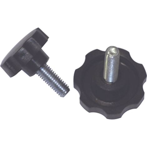 Volantino con perno filettato in abs nero - ø volantino mm.40, perno m8