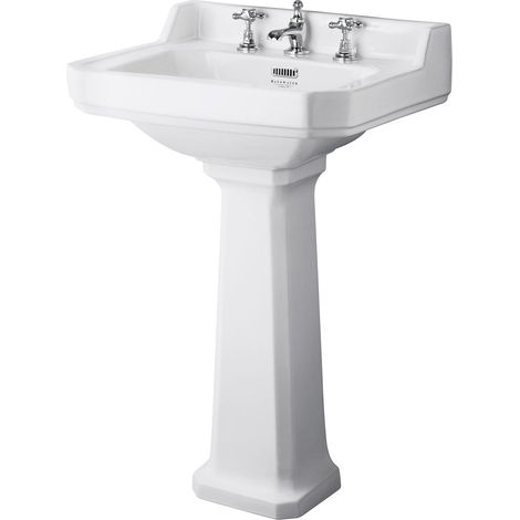 Bayswater Fitzroy Basin with Large Full Pedestal 560mm Wide 3 Tap Hole (1/4)