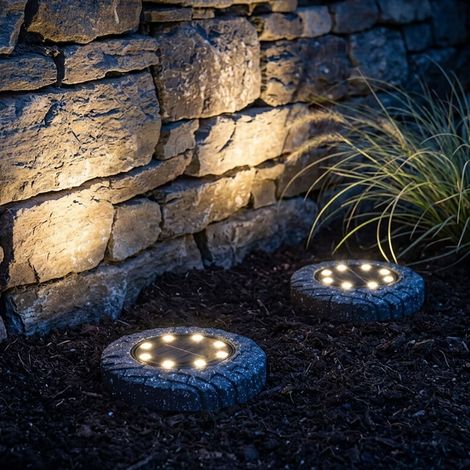 2 lampade da terra a LED solari per esterni, giardino, terrazza, bianco caldo, antracite, D 11 cm (1/5)