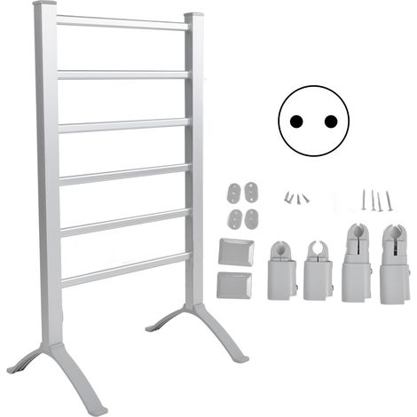 [Porte-serviettes chauffant électrique] + [Aluminium haute qualité] + [Modèle IPX4] + [100W, 220V EU Plug, dimensions 90x52.5x36.5cm, chauffage rapide 45-55°C, séchage efficace pour serviettes, robes, (1/5)