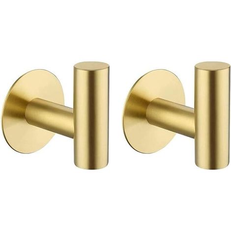 ganchos adhesivos de pared para toallas de baño, de acero inoxidable, sin perforaciones, para puerta, dorados. (1/4)