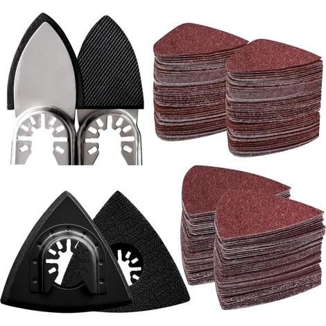 Pack d'accessoires de ponçage multi-outils pivotants de 104 pièces : grain 60-240 convient au ponçage du bois et du plâtre. (1/5)