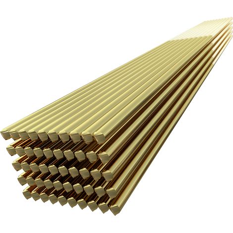 50 électrodes de soudage en laiton, fil de 1,6 mm x 250 mm, baguettes à souder sans poudre à souder. (1/5)