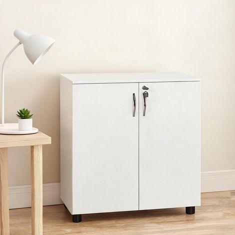 Meuble de rangement de bureau bianco 80 x 40 x 80 cm (1/5)