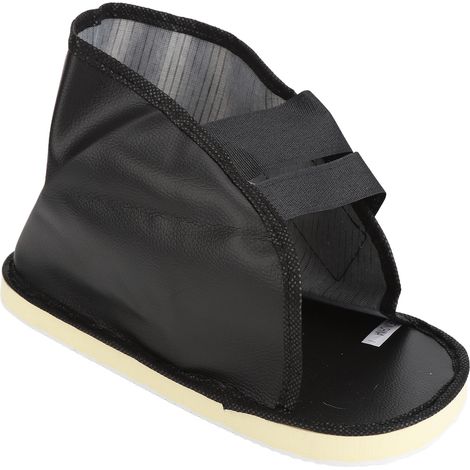 Chaussure médicale post-opératoire en similicuir réglable pour pied enflé ou blessé, antidérapante et absorbant les chocs. (1/5)