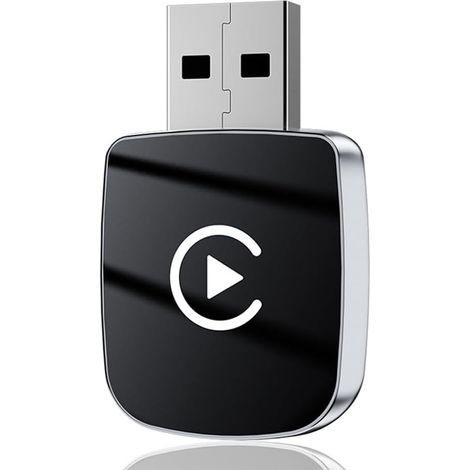 Applicable Adaptateur 2 en 1 pour CarPlay Filaire vers CarPlay sans & Android Auto, Type-C/USB AI Box WiFi Bluetooth CarPlay