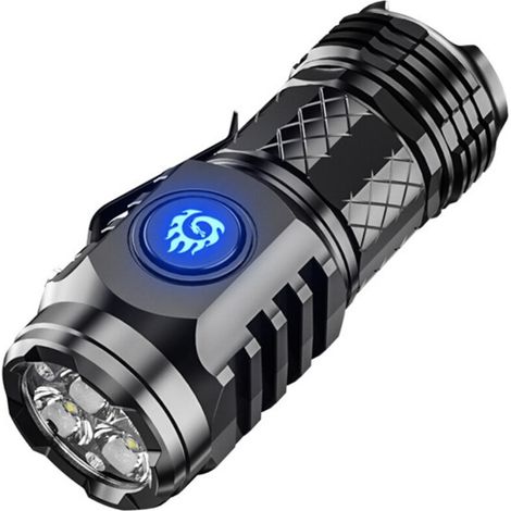 Mini torcia “Mostro a tre occhi”, ricaricabile, ad alta luminosità, torcia a LED super luminosa, faretto da esterno, pratica - Crezuo