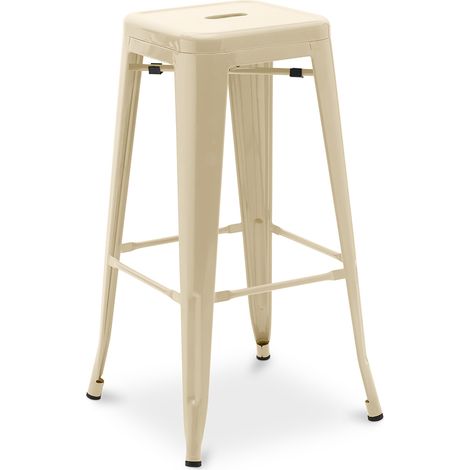 Barhocker – Industrial Stil – Stahl – 76 cm – Stylix Cremefarben