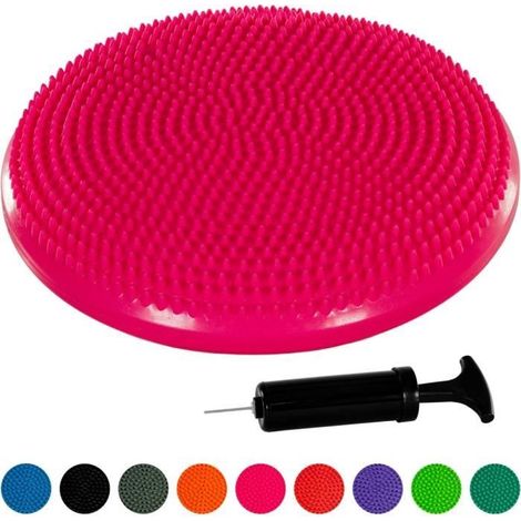 Coussin d'équilibre et d'assise gonflable MOVIT - Rose - 33cm - PVC - Fitness - Antidérapant (1/4)