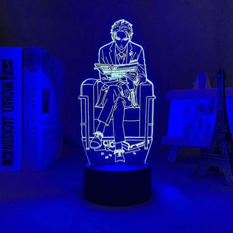 Lampe de chevet LED Anime SPY X Family Loid, veilleuse illusion 3D pour chambre d'enfant (garçons et filles), décoration lumineuse LED, cadeau de Noël pour enfant, lampe de chevet colorée. (1/5)