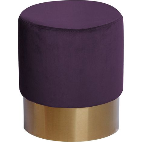 Pouf contenitore Nano in velluto e metallo dorato (1/3)