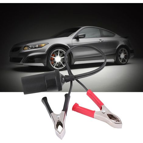 Clips de Batterie de Voiture, Adaptateur de Prise Allume-Cigare 12 V avec Pinces pour Voiture, Bateau, Caravane ou Batterie. Idéal pour Réfrigérateur de Voiture, Onduleur Haute. (1/4)
