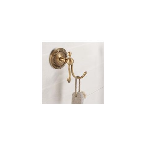 Porte-cintre mural en laiton massif – Support mural pour manteaux, chapeaux, vestes – Installation facile avec accessoires fournis (1/5)