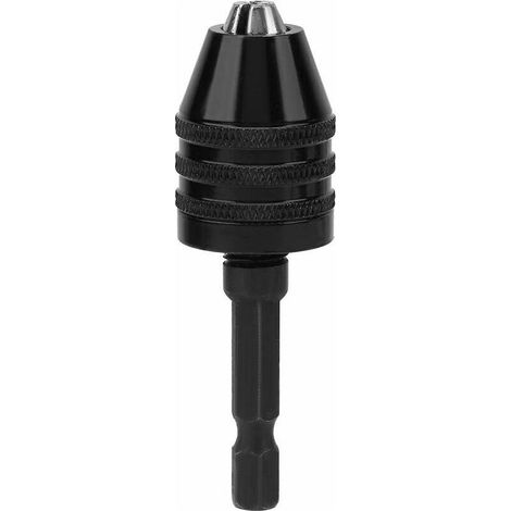 Portabrocas de 1/4", portabrocas de tres mordazas para taladro eléctrico de 0,3-6,5 mm, adaptador convertidor de vástago hexagonal de cambio rápido de 1/4", portabrocas en miniatura, mini taladro (1/5)